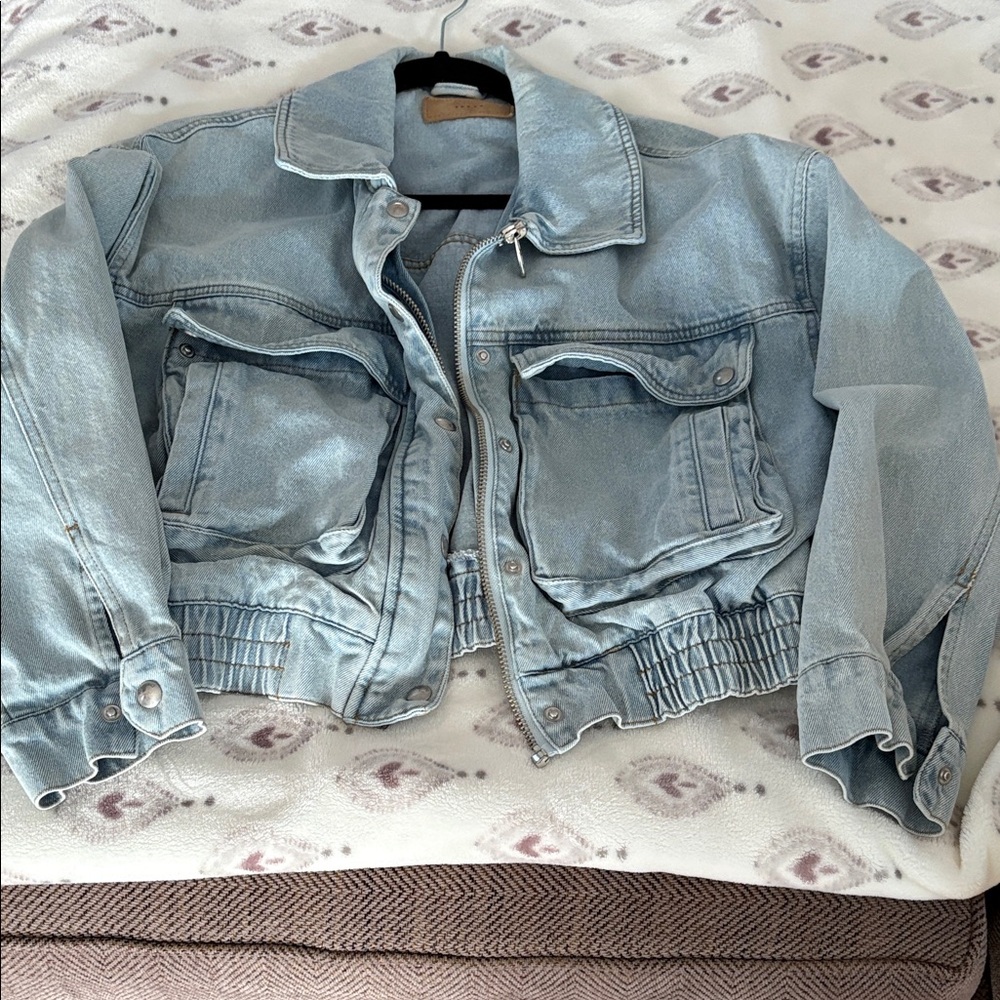 Blank NYC Light Wash Cropped Denim Jacket